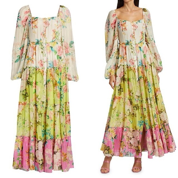 HEMANT & NANDITA Dresses & Skirts - Hemant & Nandita Floral Mix Print Maxi Dress